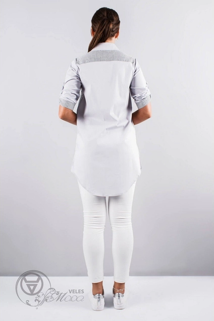 Туника 933 белый+серая полоска Mita Fashion