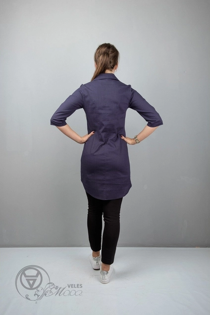 Туника 951 синий однотон Mita Fashion