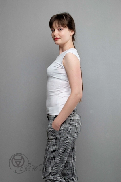 Майка 992 белый+цветок Mita Fashion