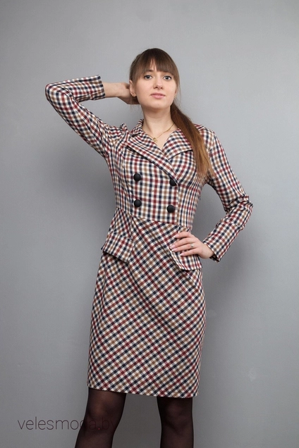 Платье 1022 клетка Mita Fashion
