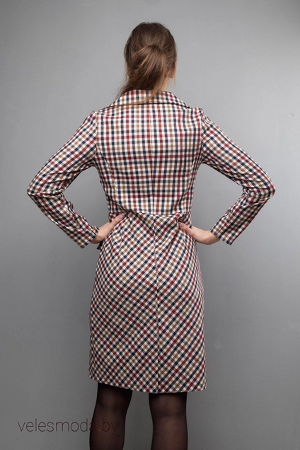 Платье 1022 клетка Mita Fashion