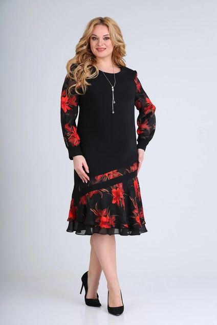 *Платье 2211 черный красный Moda-Versal