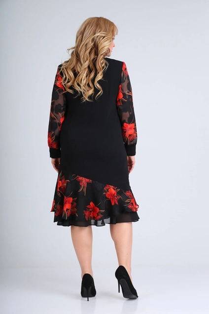 *Платье 2211 черный красный Moda-Versal
