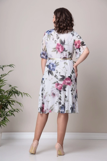 *Платье 2321 молочный + фиолет Moda-Versal