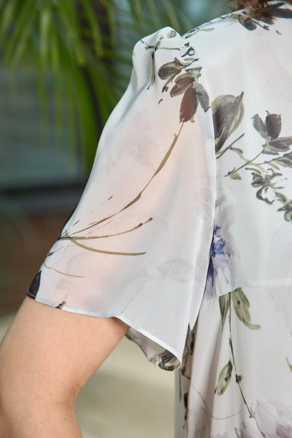 Платье 2387 молочный + фиолетовый Moda-Versal