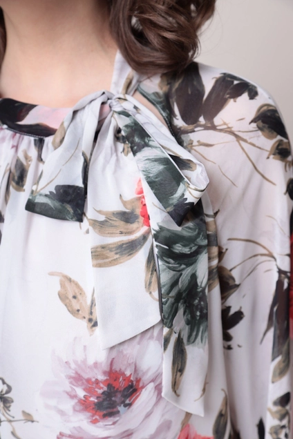Платье 2397 молочный + коралл Moda-Versal