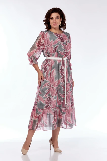 Платье 2483 бирюза-коралл Moda-Versal