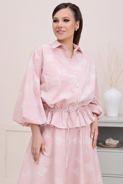 Костюм с юбкой 2753 розовый Мода-Юрс