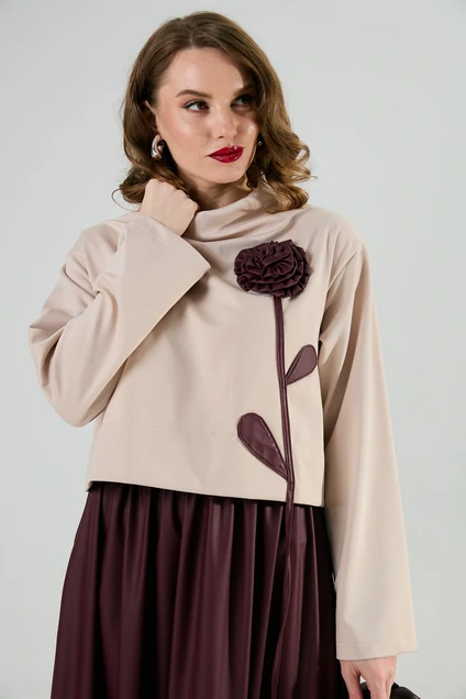*Платье 924-10 капучино + бургунди NikVa