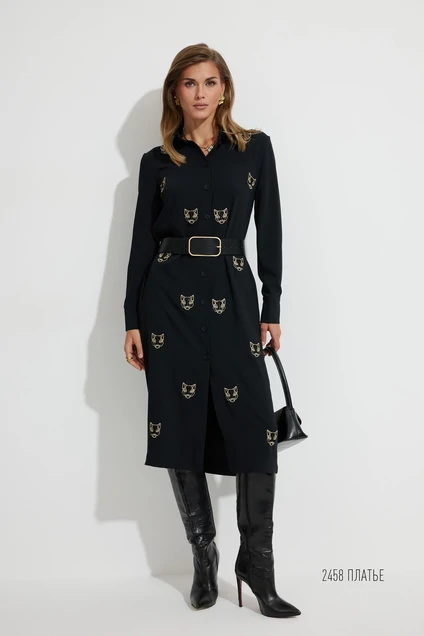 Платье 2458 черный Niv Niv Fashion