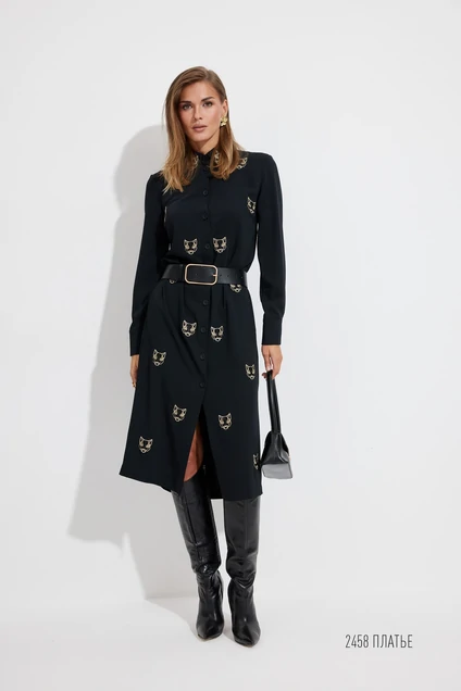 Платье 2458 черный Niv Niv Fashion