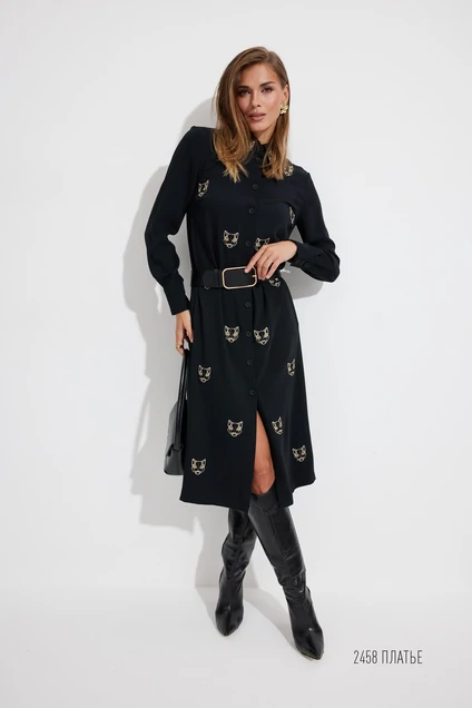 Платье 2458 черный Niv Niv Fashion