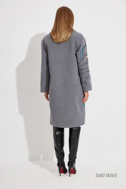 Пальто 2468-2 бетон Niv Niv Fashion