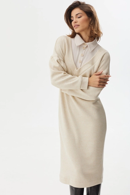Платье 2471 бежевый Niv Niv Fashion