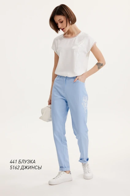 Джинсы  5162 голубой Niv Niv Fashion