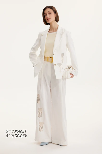 Брюки 5118 молочный Niv Niv Fashion