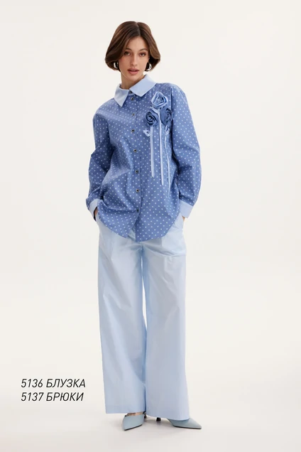 Рубашка  5136 синий  Niv Niv Fashion