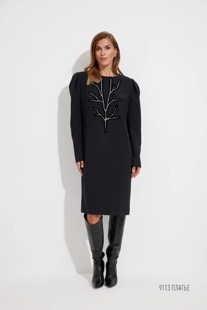 Платье 9113 черный   Niv Niv Fashion