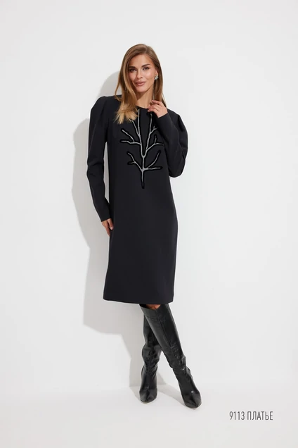 Платье 9113 черный   Niv Niv Fashion