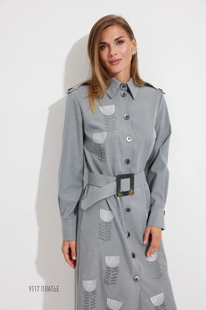 Платье 9117 серый  Niv Niv Fashion