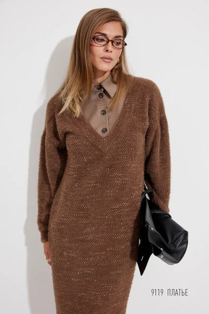 Платье 9119 шоколад Niv Niv Fashion