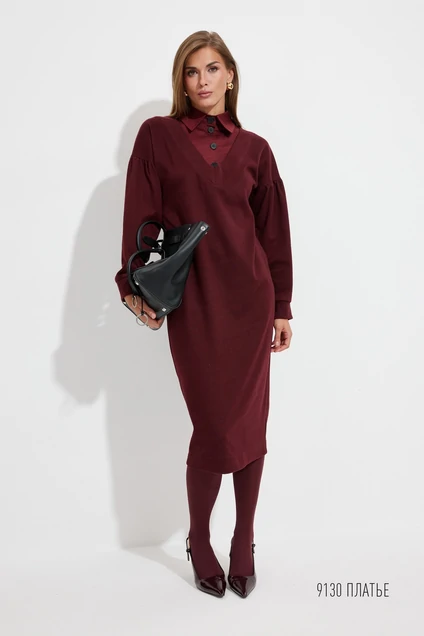 Платье 9130 винный Niv Niv Fashion