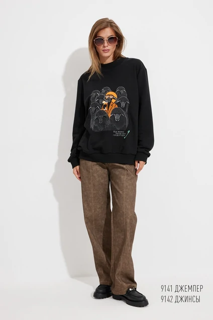 Джемпер 9141 черный Niv Niv Fashion