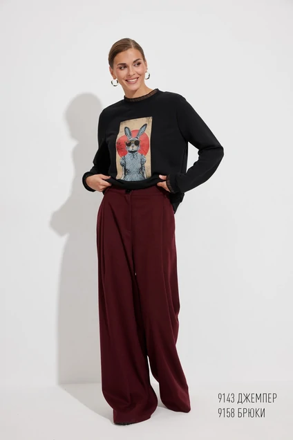 Брюки 9158 винный Niv Niv Fashion