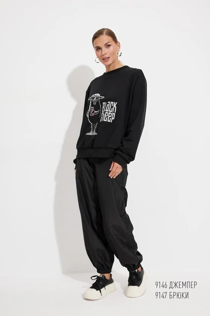 Брюки 9147 черный Niv Niv Fashion