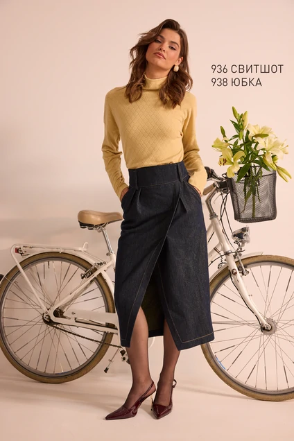 Юбка 938 синий Niv Niv Fashion