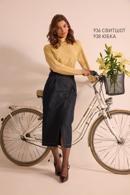Юбка 938 синий Niv Niv Fashion