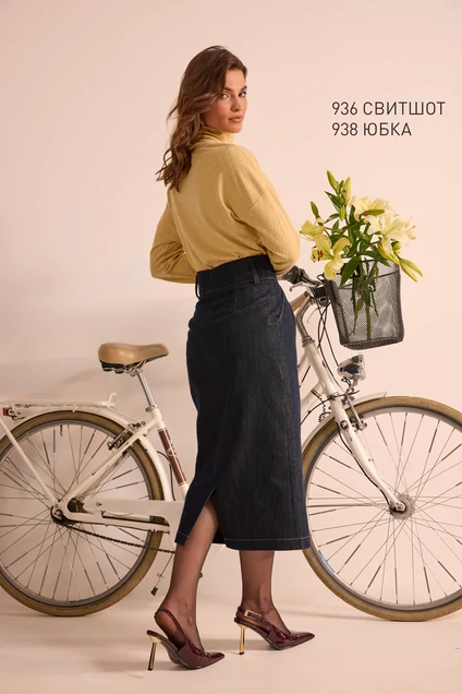 Юбка 938 синий Niv Niv Fashion