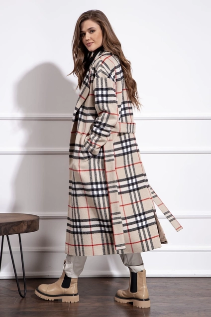 Пальто 10272 клетка Nova Line