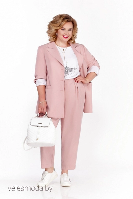 Костюм брючный 1295 нежно-розовый Pretty