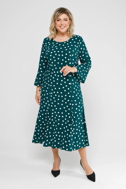 Костюм с платьем 1898 изумруд + горох Pretty