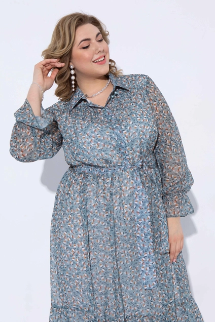 Костюм с платьем 2226 мелкий рисунок + молочный Pretty