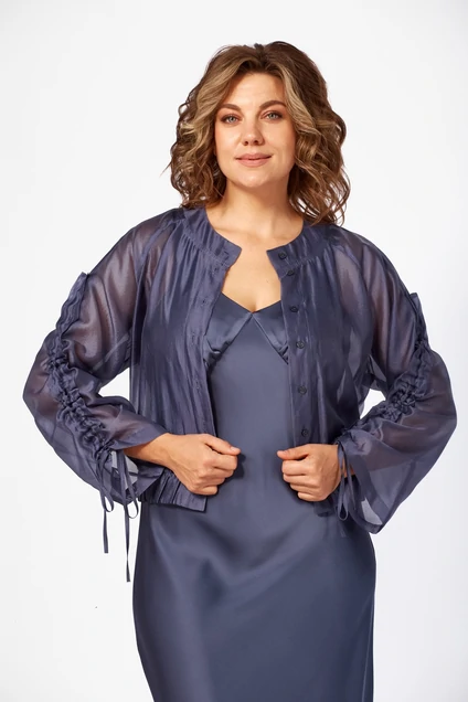Костюм с платьем 1044 индиго Rishelie