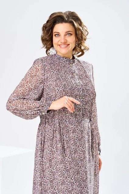 Платье 1-2755 коричневый Romanovich style