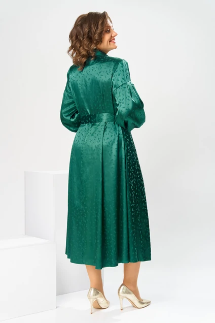 Платье 1-2837 зеленый + листики Romanovich style
