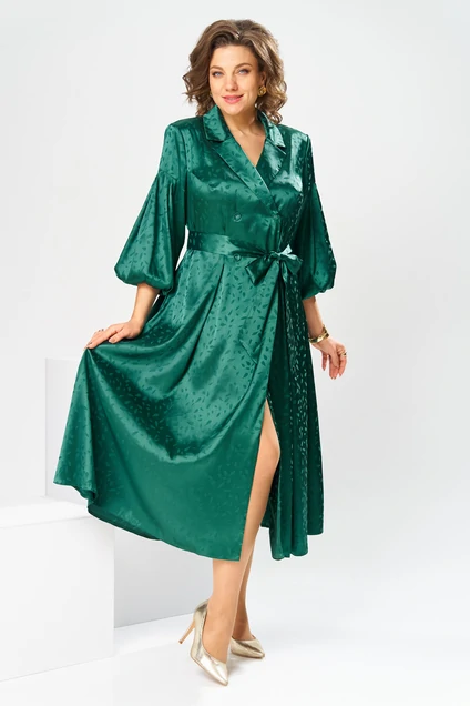 Платье 1-2837 зеленый + листики Romanovich style