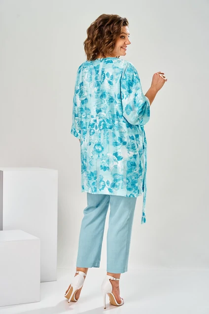 Костюм брючный 3-2377 голубой Romanovich style