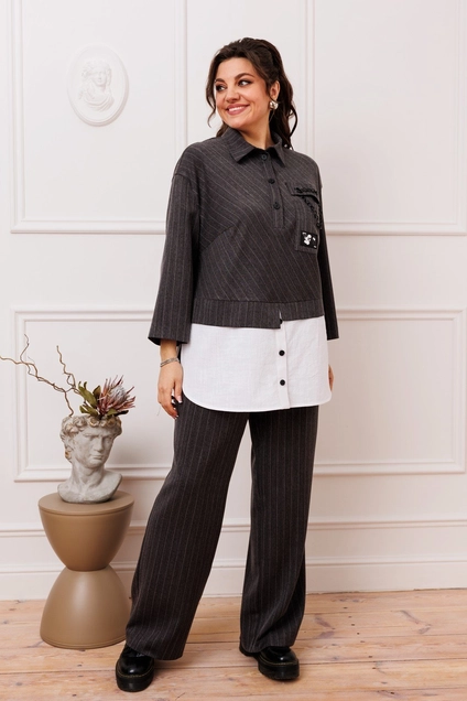 Костюм брючный 2-2554 графит Romanovich style