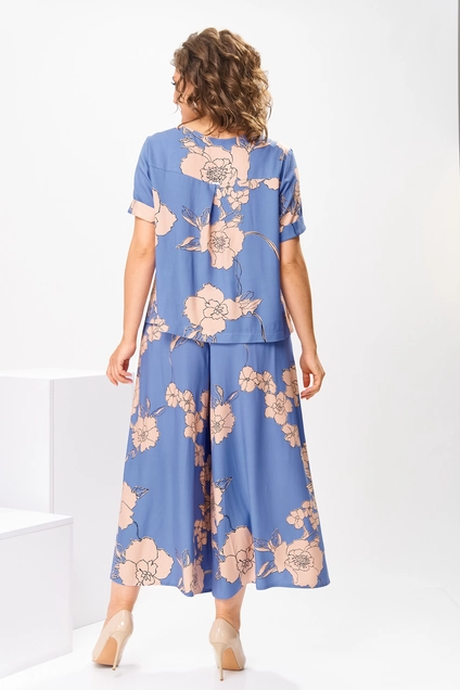 Костюм брючный 2-2704 голубой Romanovich style