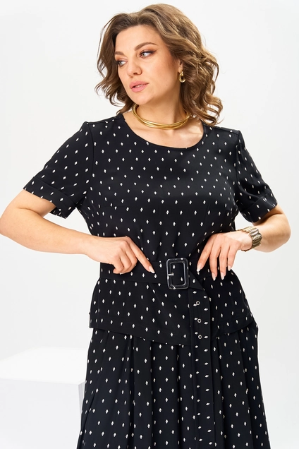 Костюм брючный 2-2704 черный Romanovich style
