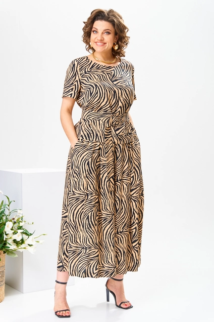 Костюм брючный 2-2704 чёрный золото Romanovich style