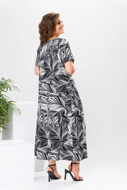Костюм брючный 2-2704 черно-белый Romanovich style
