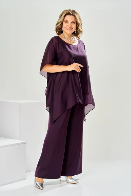 Костюм брючный 2-2943 баклажан Romanovich style