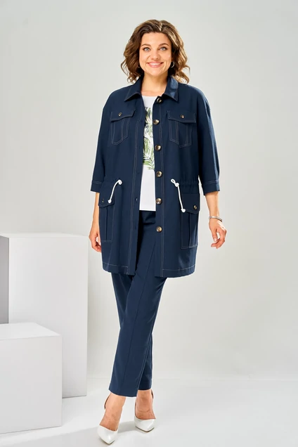 Костюм брючный 3-2161 синий Romanovich style