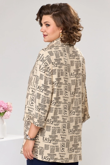 Костюм брючный 3-2510 синий + бежевый Romanovich style