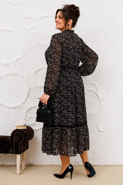 Костюм с платьем 3-2555 чёрный Romanovich style
